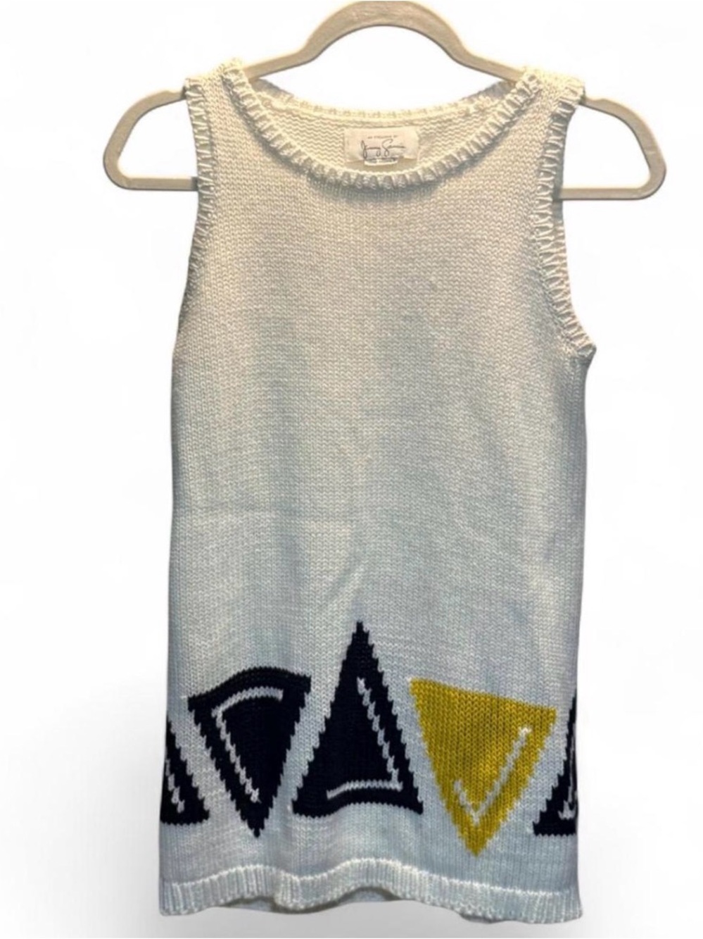 Vintage Jimmy Garcia Hand Loomed Geometric Knit Top